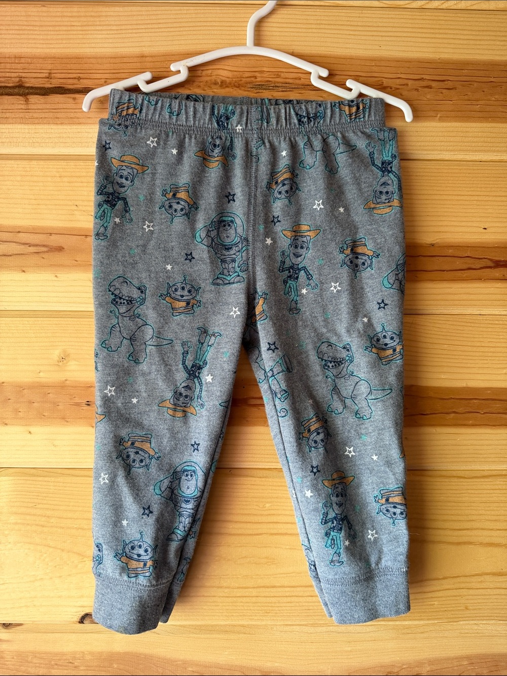 Disney Toy Story Gray Baby Pajama Pants with Teal Character Accents